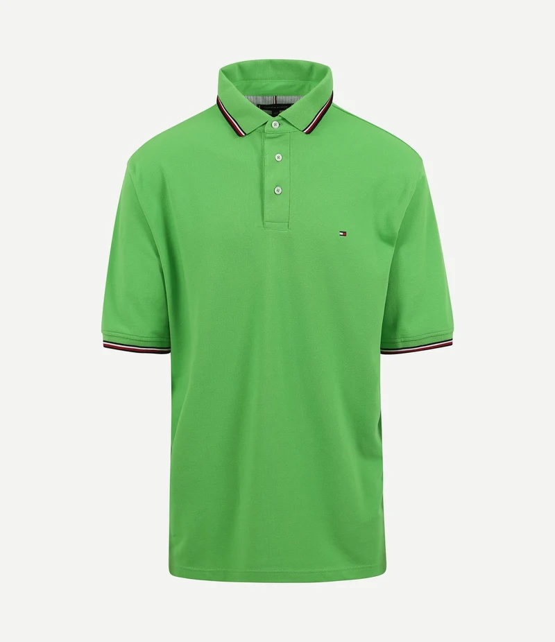1985 tripped poloshirt fel groen
