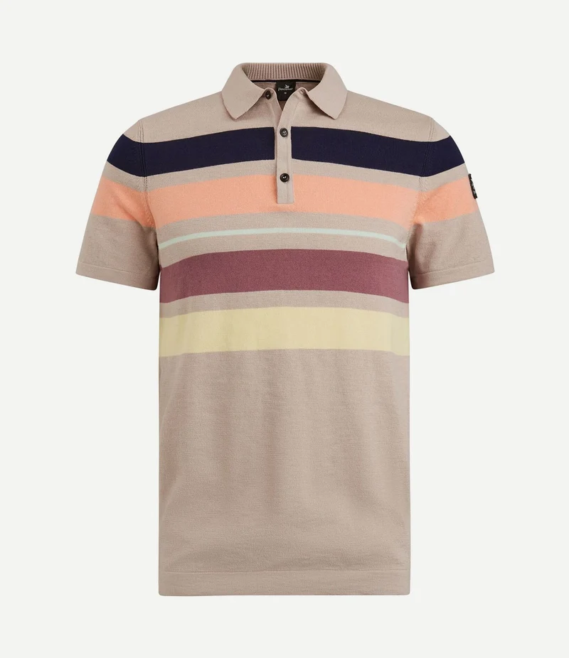 Knitted polo beige