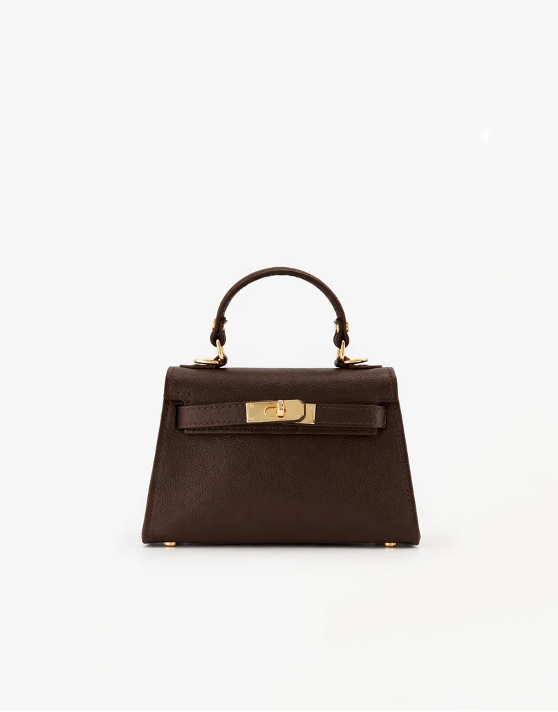 Donkerbruine Gouden Details - Tas