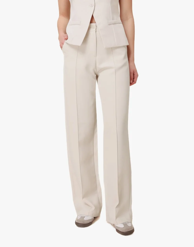 Beige Basic Rechte - Pantalon