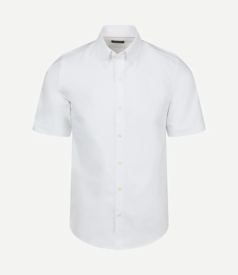 Short sleeve overhemd Oxford yale wit