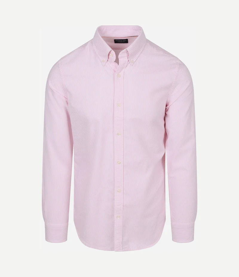 Overhemd Oxford streep roze