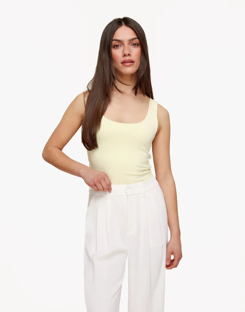 Lichtgele Omkeerbare Mouwloze Basic - Top