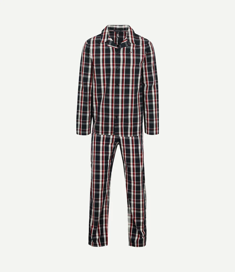 Pyjama set ruit donkerblauw
