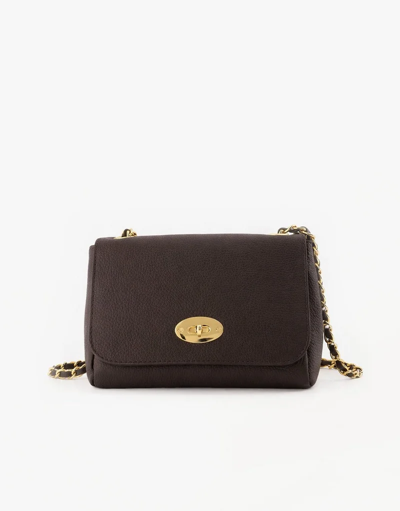 Donkerbruine Leren Crossbody - Tas