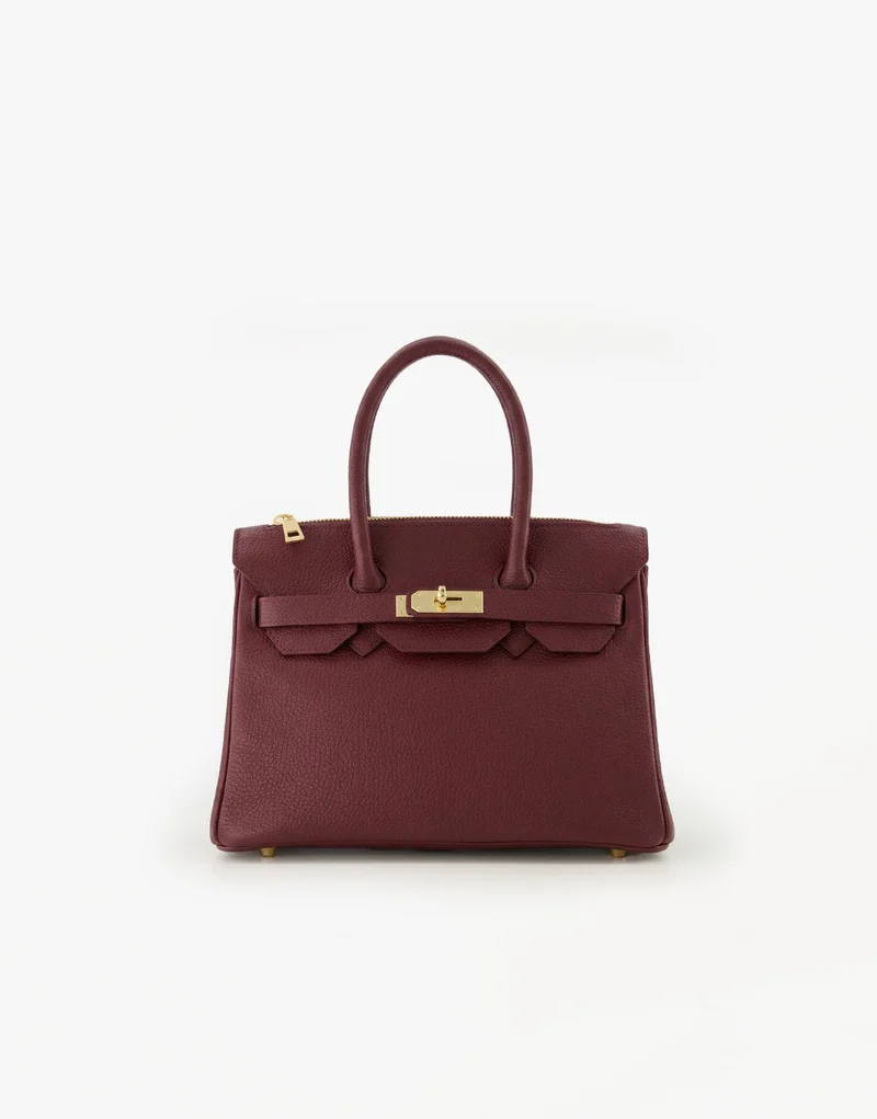 Burgundy Middel Gouden Details - Tas