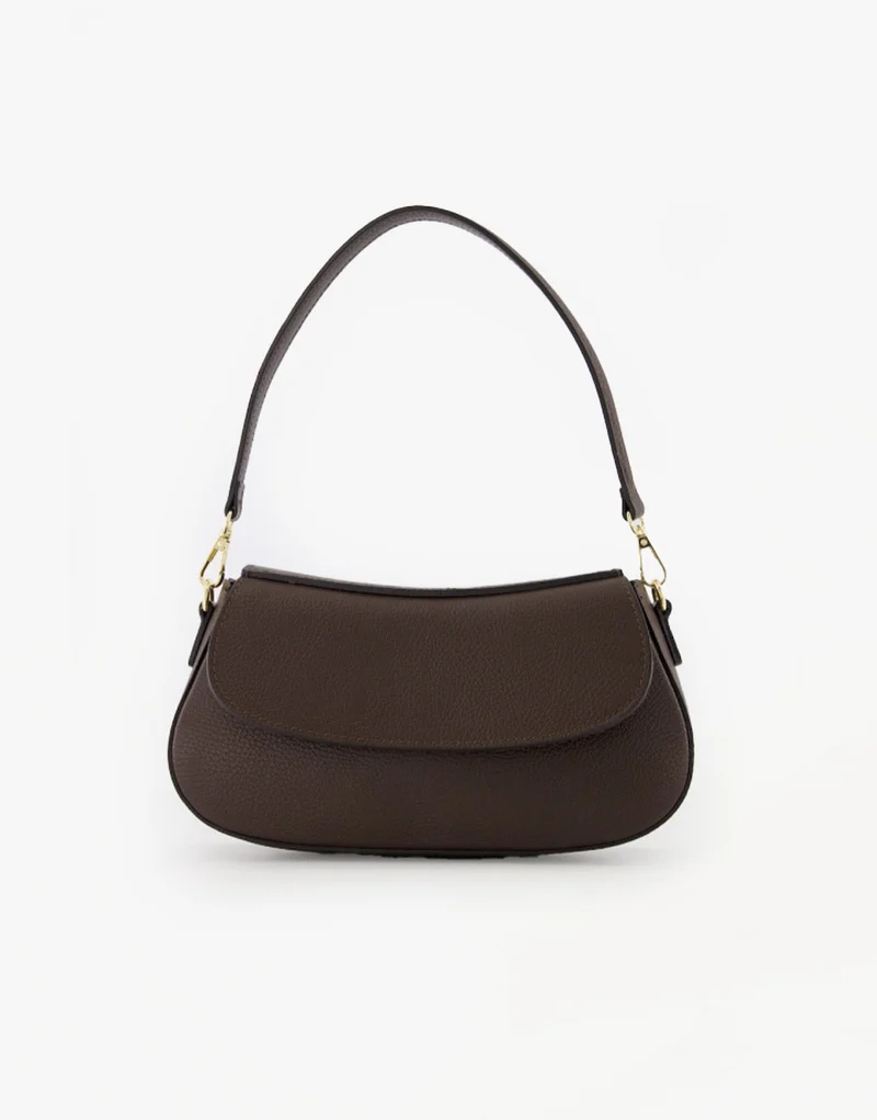 Donkerbruine Elegante Leren - Tas