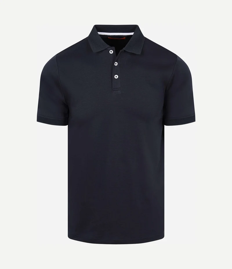 Boris liquid poloshirt donkerblauw