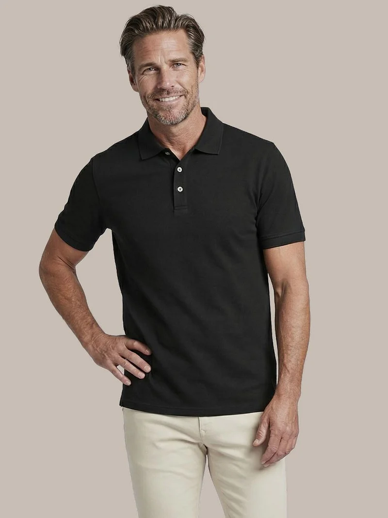 Boris liquid poloshirt zwart