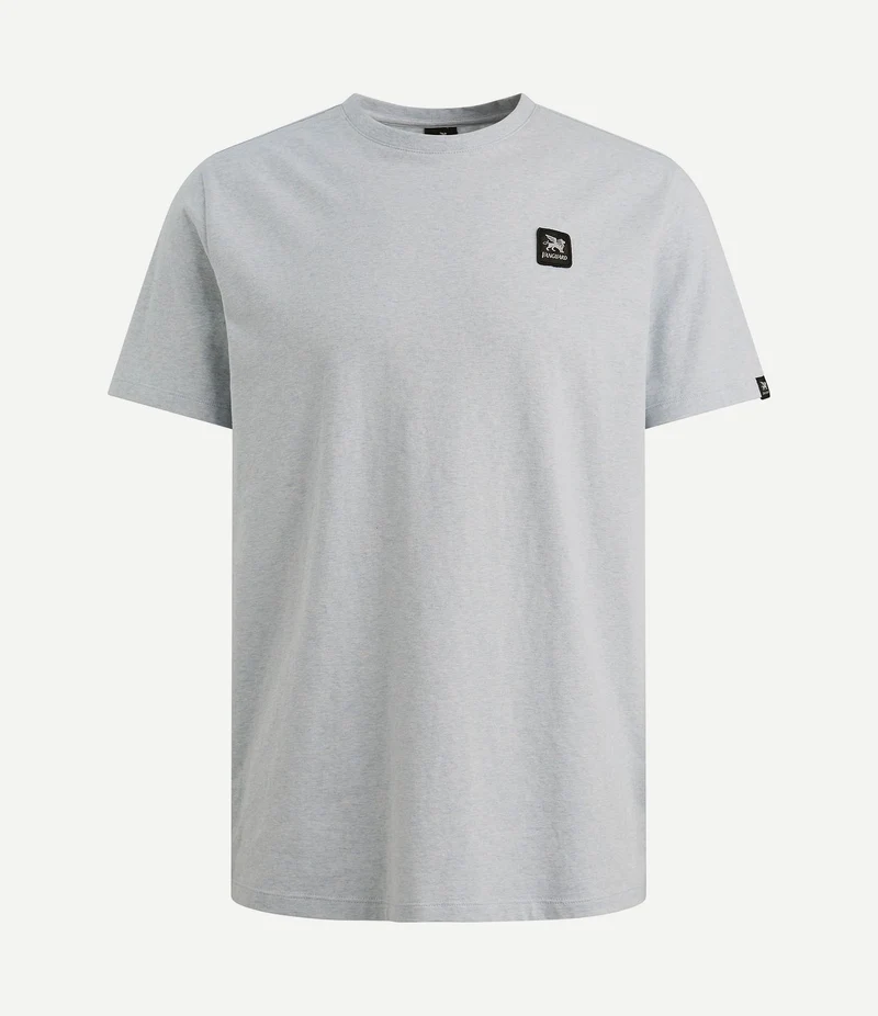 T-shirt logo melange lichtblauw