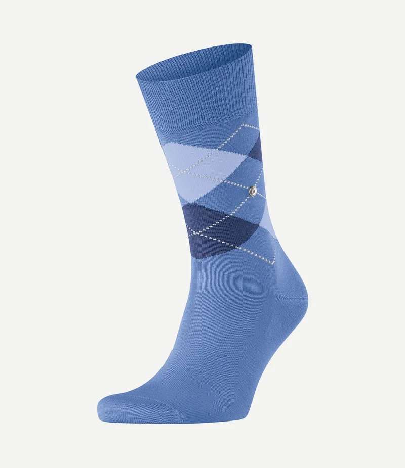 Manchester sok ruit blauw 6550