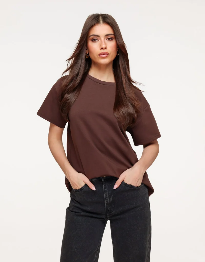 Bruine Oversized - T-shirt