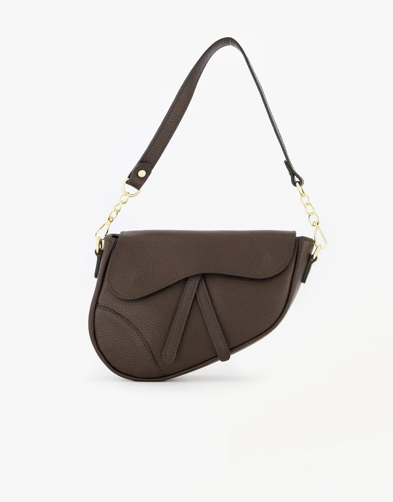 Donkerbruine Leren Saddle - Tas
