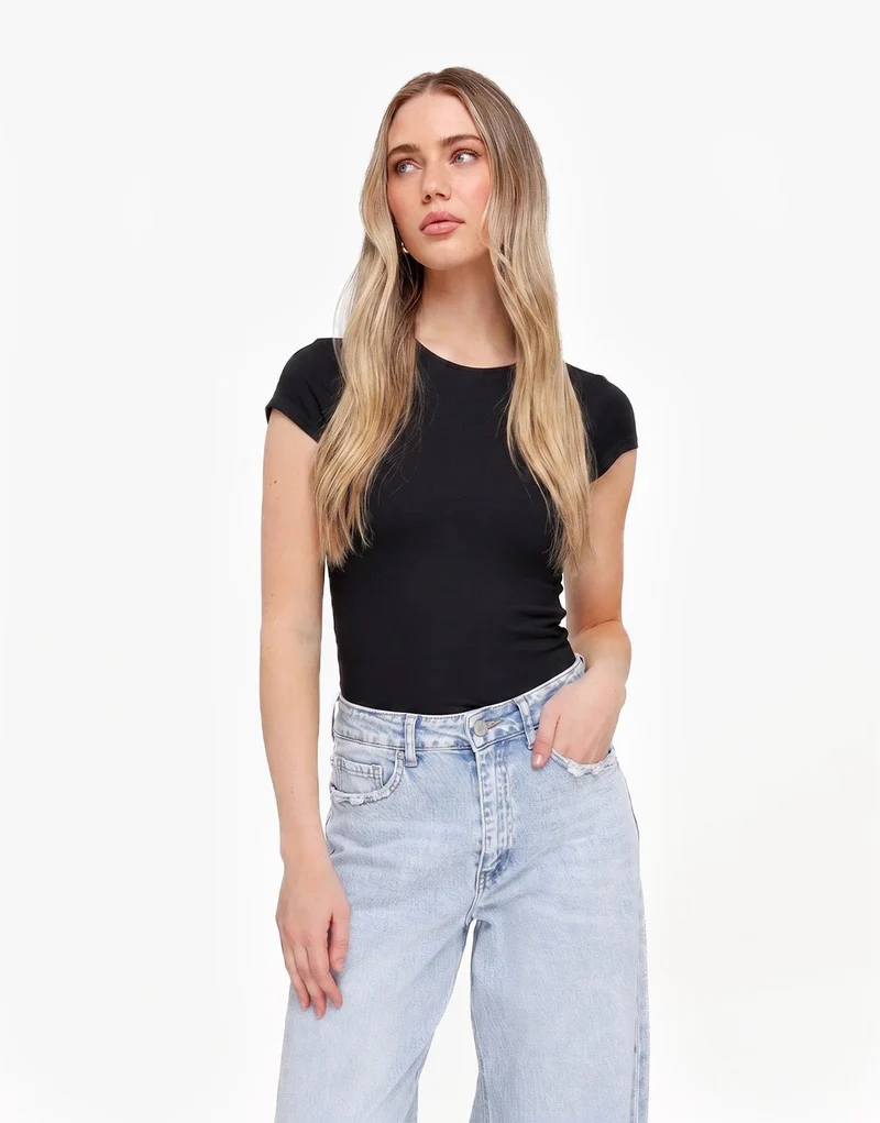 Zwarte Basic SS - Top