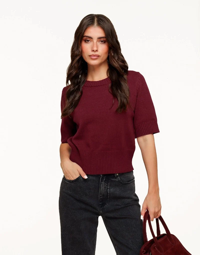 Burgundy Losse SS - Trui