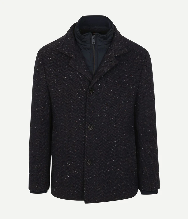 Suitable robert coat wol donkerblauw