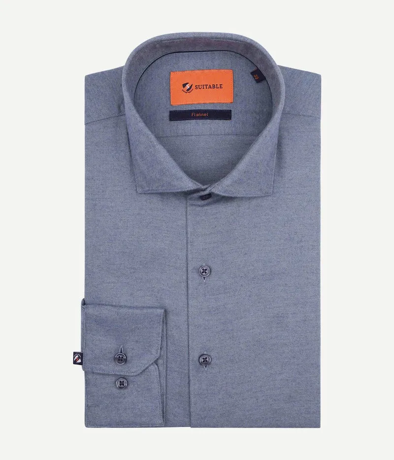 Suitable overhemd widespread flanel blauw