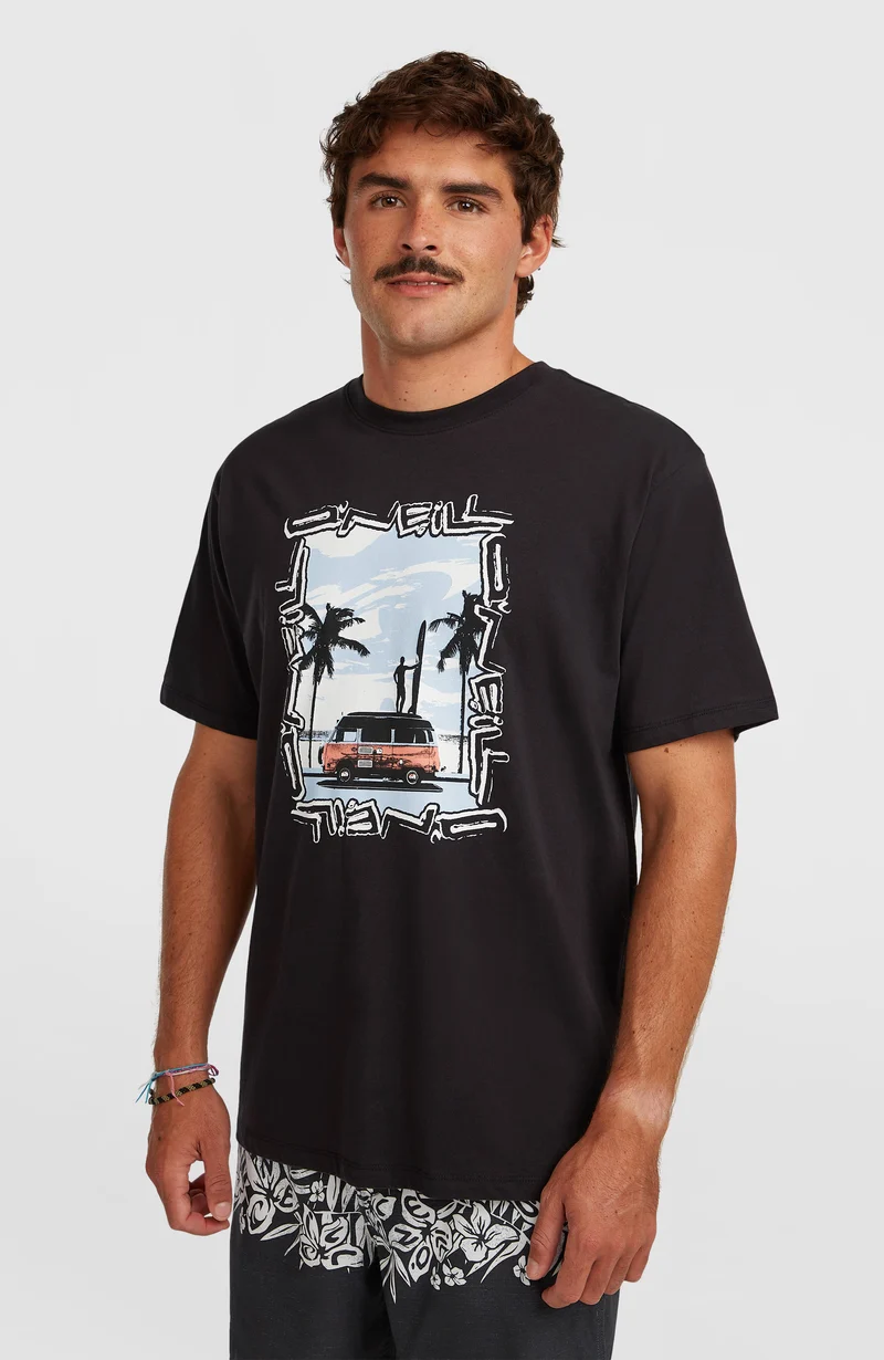 Photo Front-Print T-shirt | Black Out