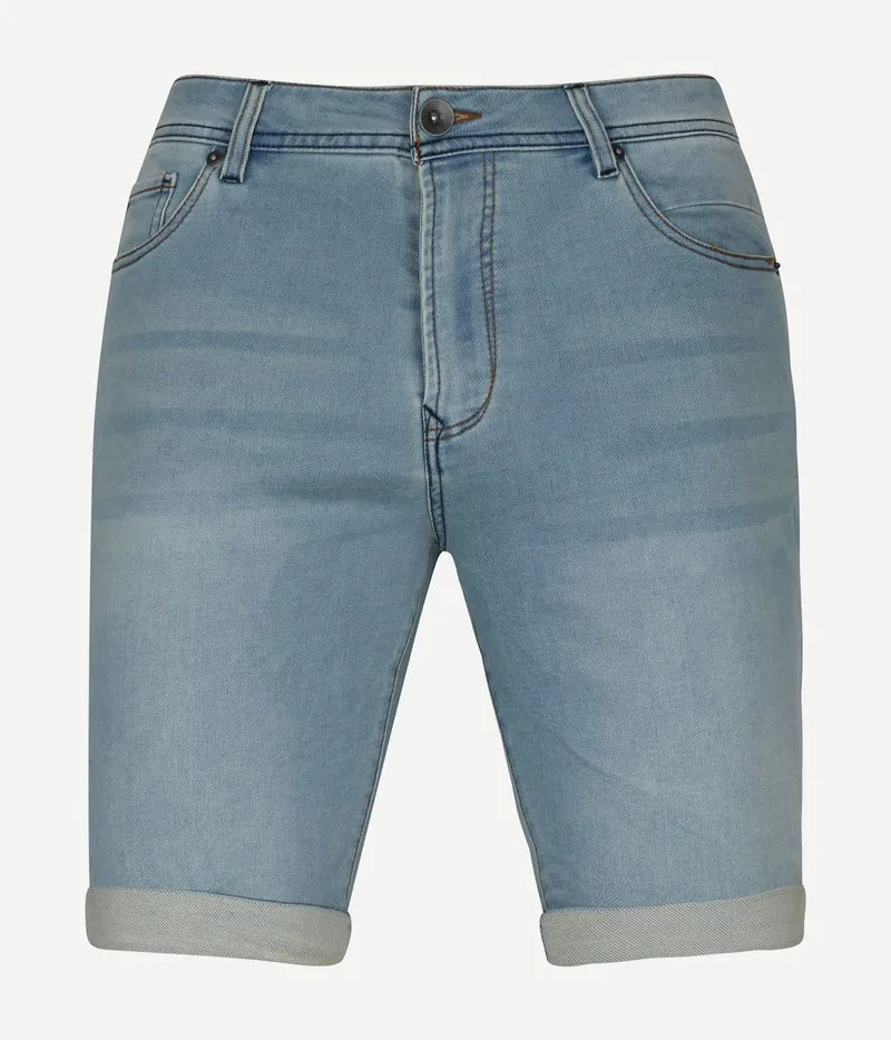 Suitable jelle denim short lichtblauw