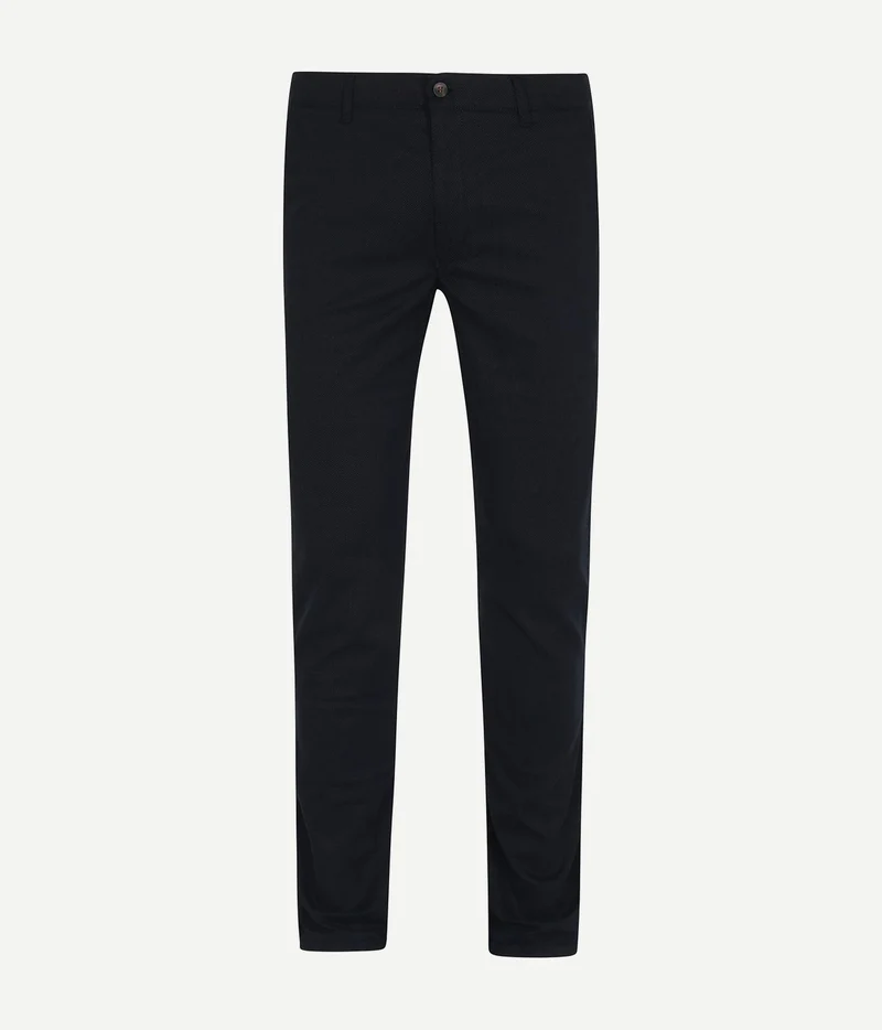 Suitable chino Pico print donkerblauw blauw