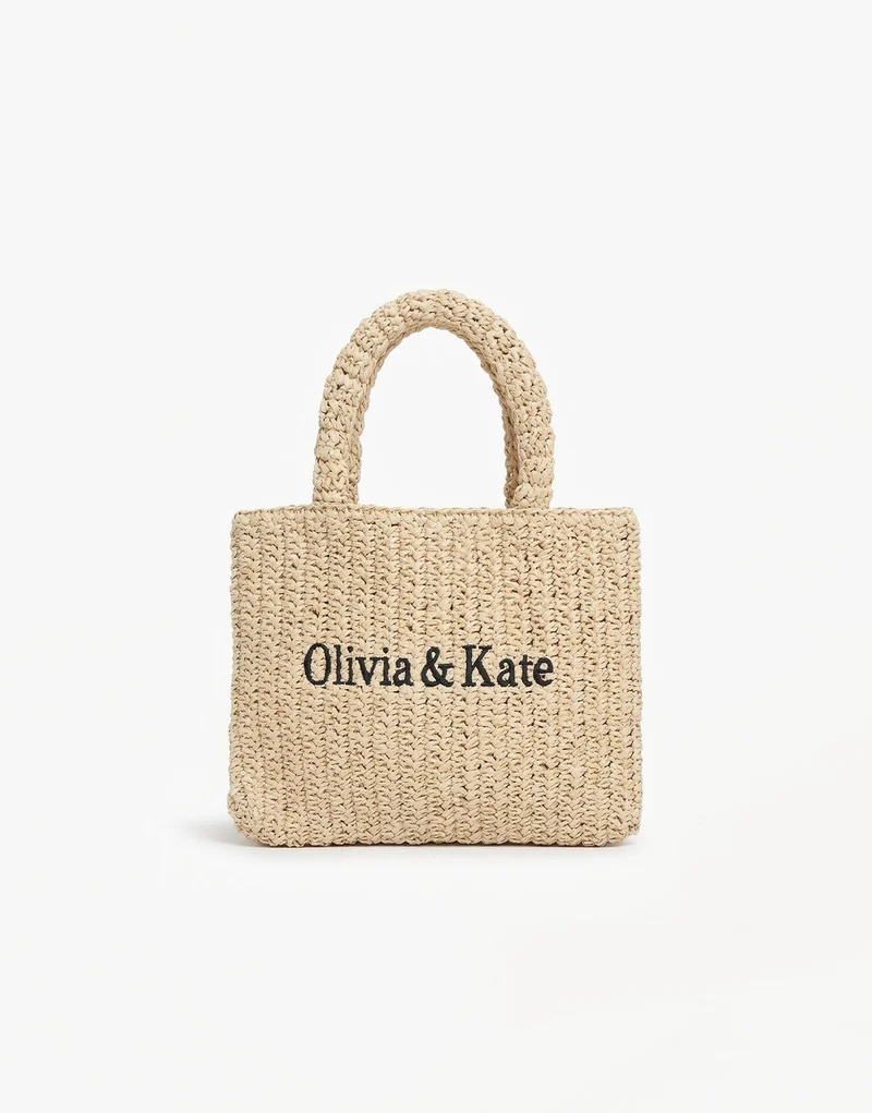 Beige Vierkante Olivia & Kate Gewoven - Tas