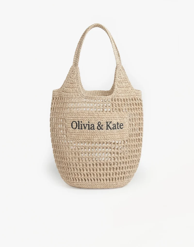 Beige Lange Olivia & Kate Gewoven - Tas