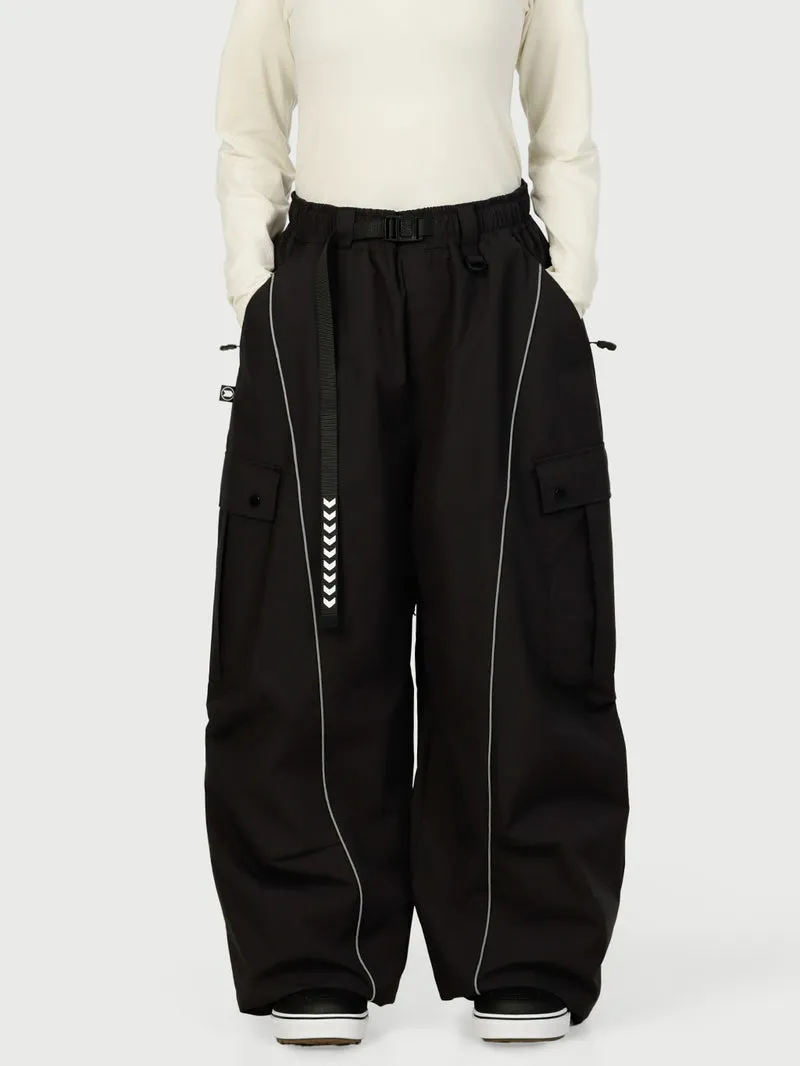 Women's Wild Motion Reflective Cargo Pockets Extra Baggy Snow Pants