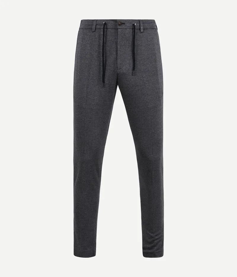 Suitable pantalon jersey pied de poule donkerblauw