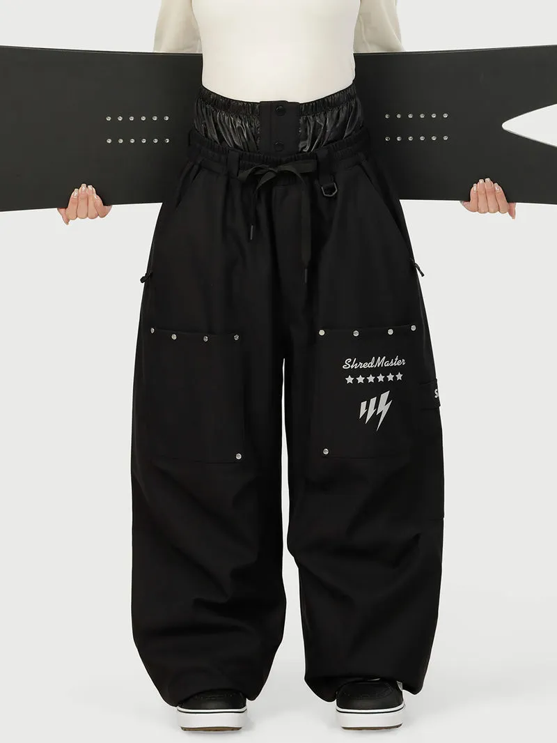 Women's Camden Punk Rivet Street Utility Cargo Snow Pants – Baggy Freestyle Fit
