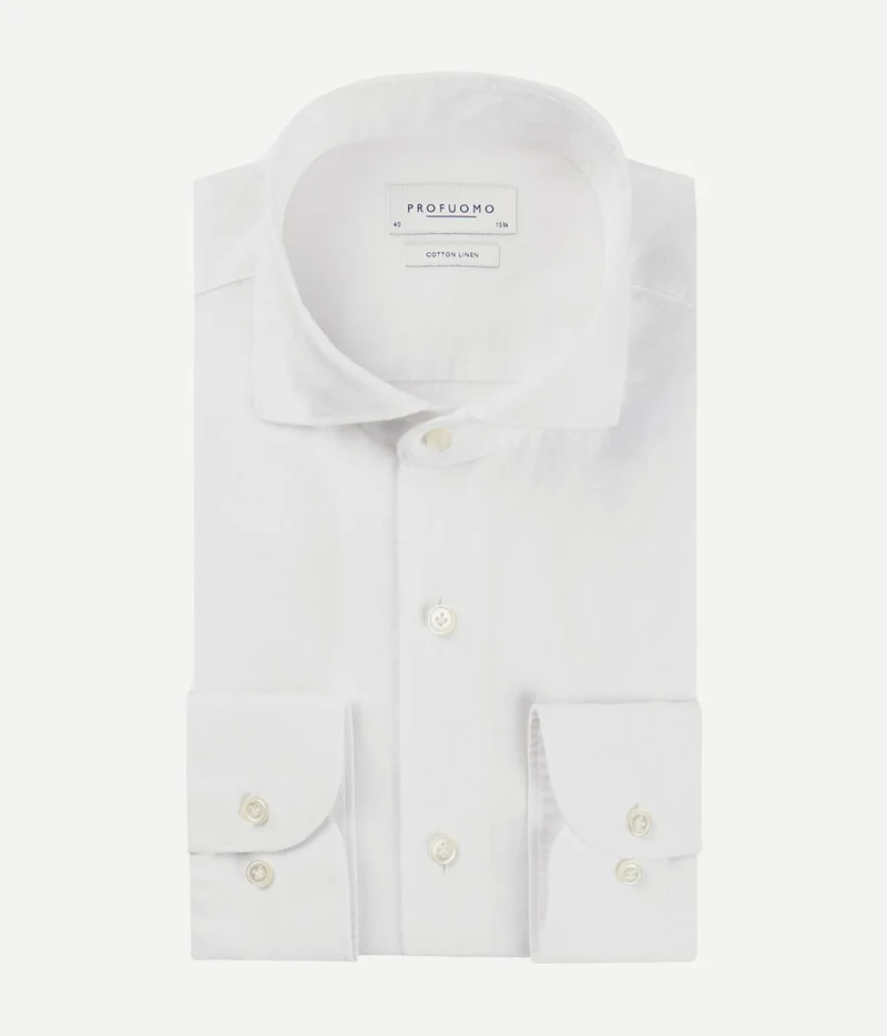 Profuomo linnen overhemd wit | Slim-fit