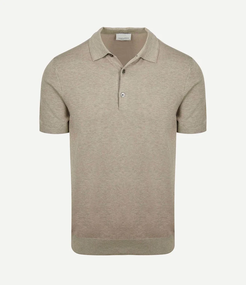 Knitted poloshirt beige