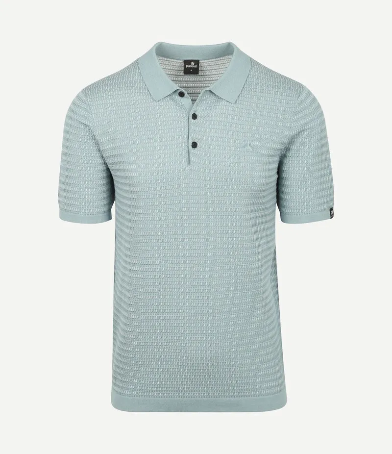 Knitted poloshirt arona blauw