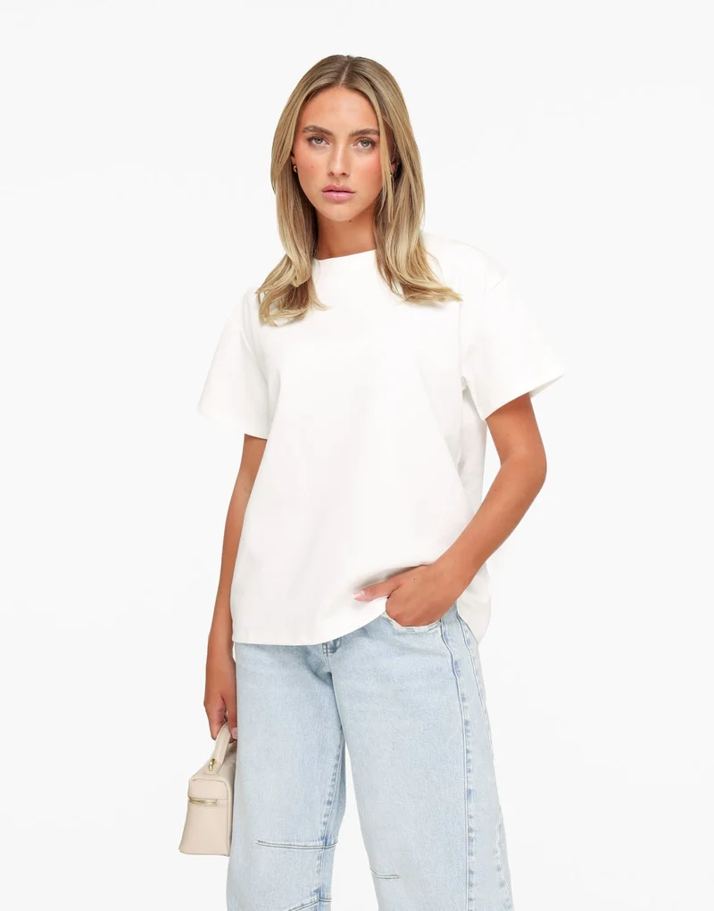 Witte Oversized Basic SS - T-shirt