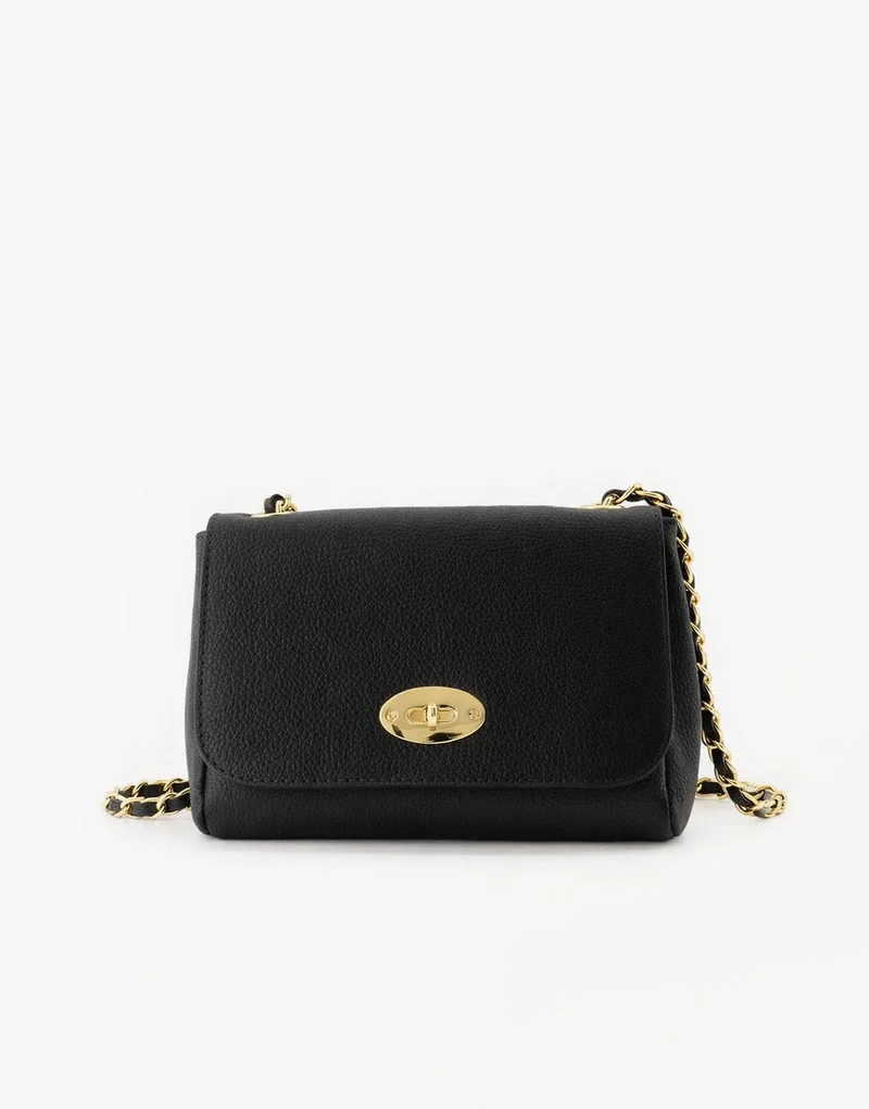 Zwarte Leren Crossbody - Tas