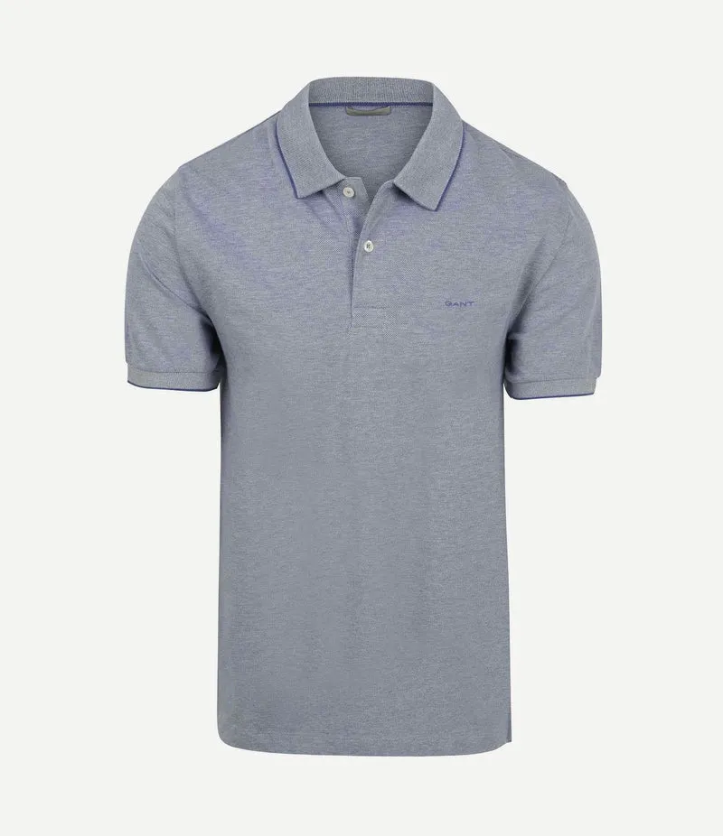 2tone piqué poloshirt blauw