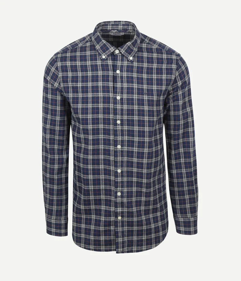 McGregor overhemd flanel ruiten donkerblauw | Regular-fit