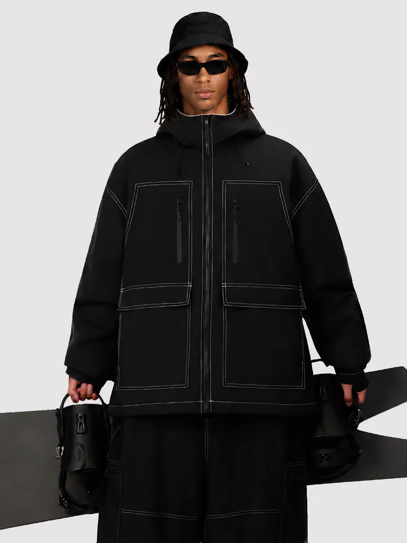 Men's UrbanCraft Street Utility Freestyle Snow Jacket – Reflective Hood & Workwear Design