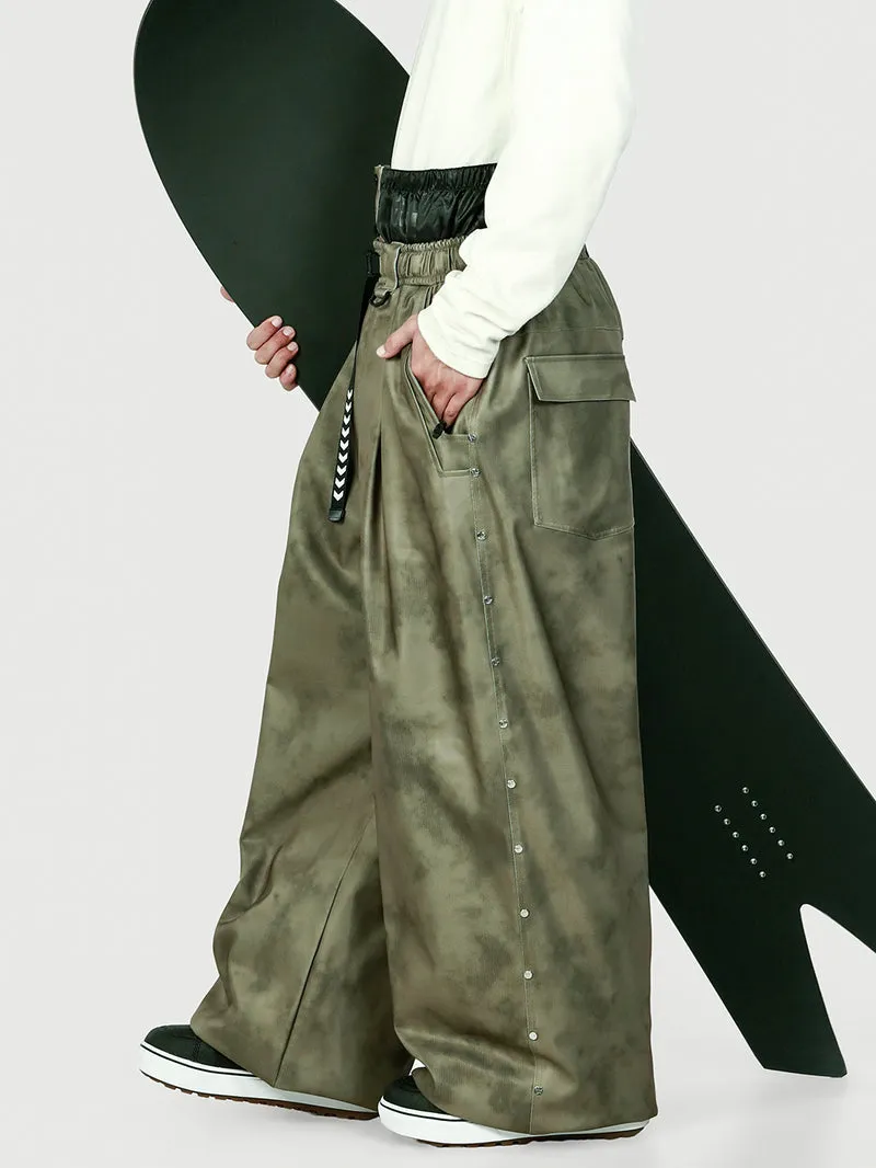 Men's Urban Vibe Workwear-Inspired Rivet-Trim Wide Fit OG Baggy Snow Pants