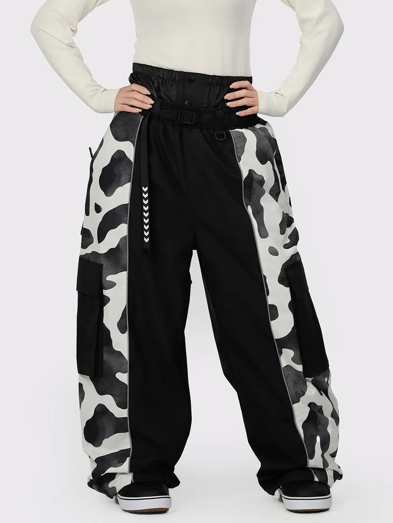 Women's Wild Motion Reflective Colorblock Extra Baggy Snow Pants