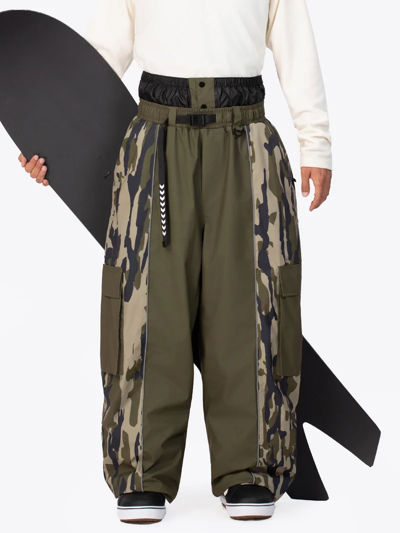 Men's Wild Motion Reflective Colorblock Extra Baggy Snow Pants