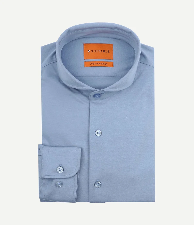 Sorona overhemd mid blauw