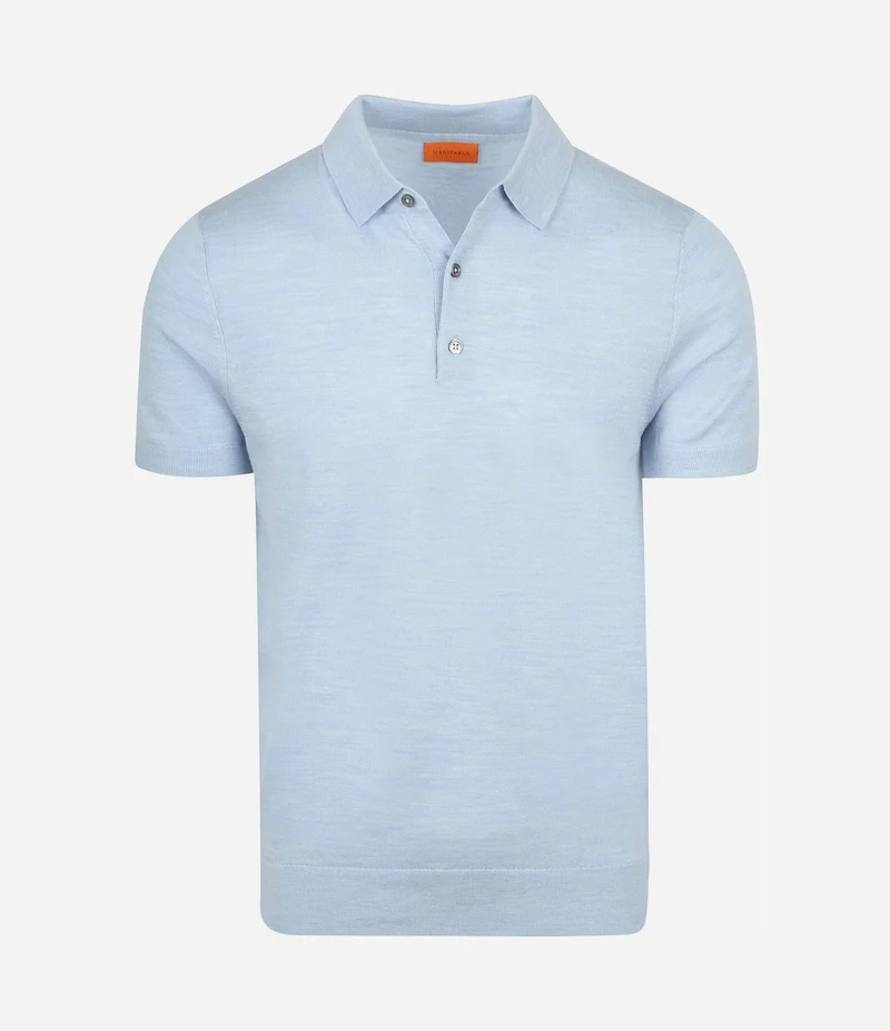 Polo merinowol lichtblauw