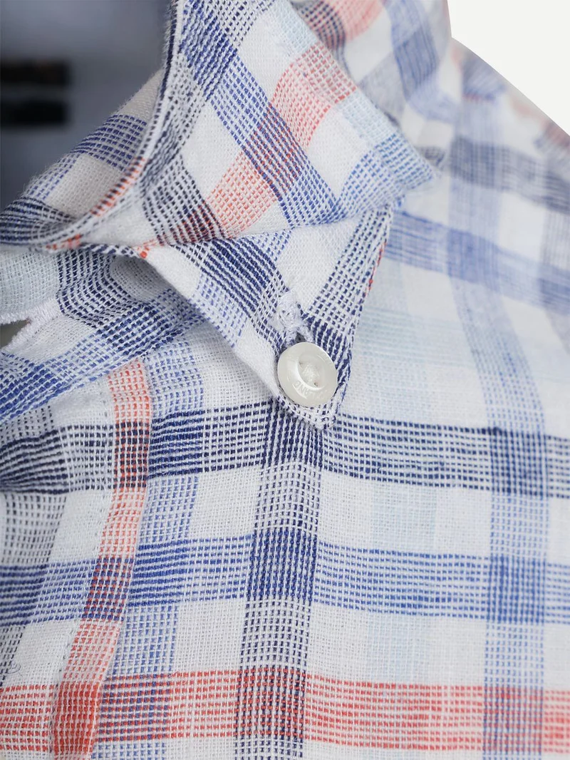 Shirt picton linnen blend ruit multicolour