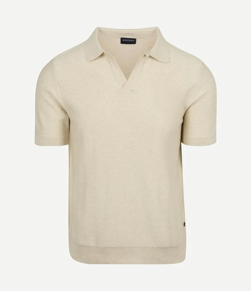 Knitted polo riva harring ecru