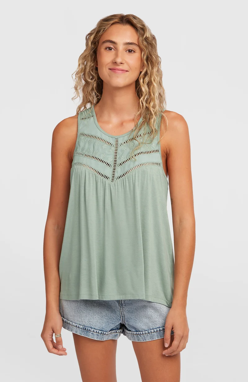 Essentials Tokeena tanktop met borduursel | Marble Arch