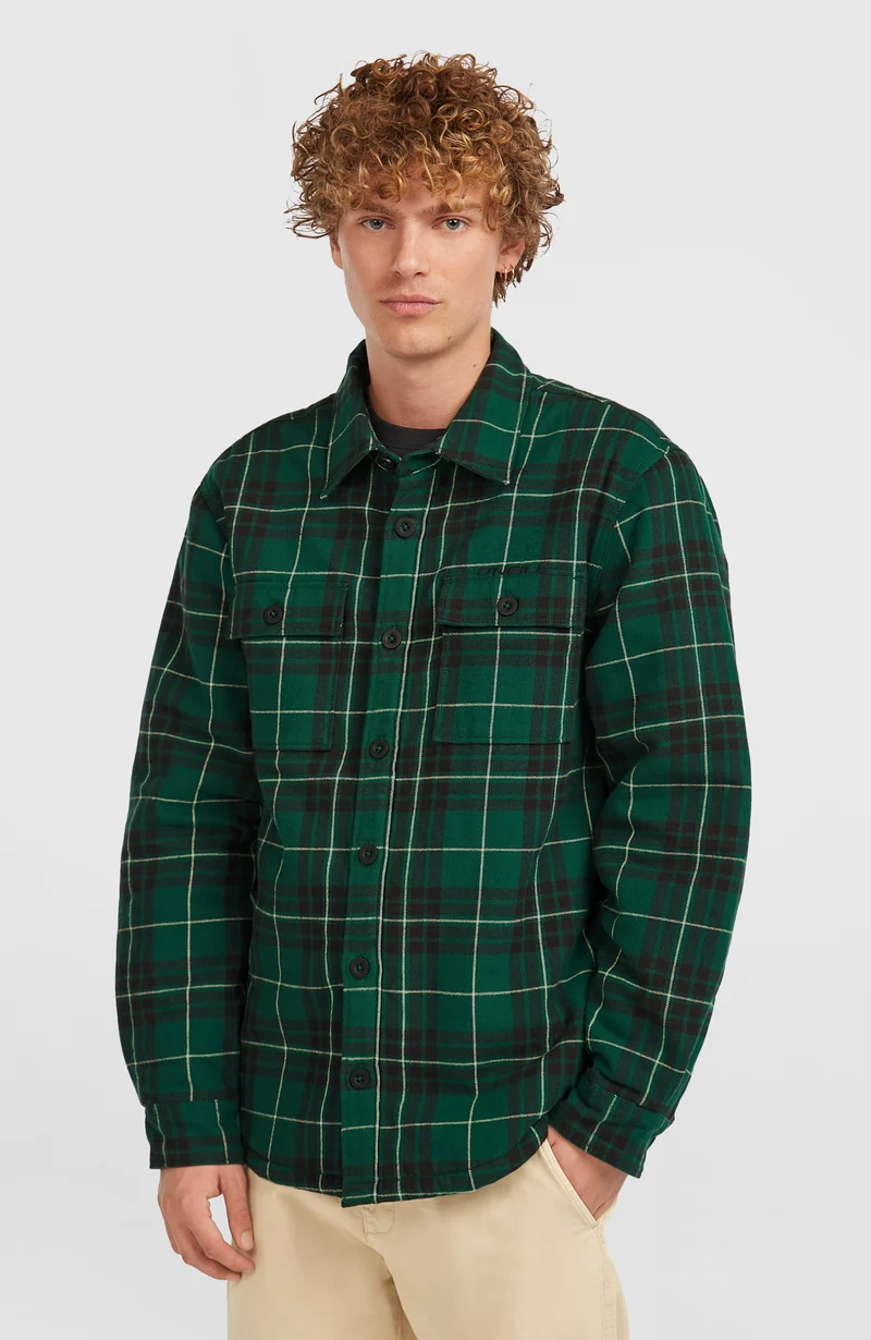 Must-Have overhemd met fleecevoering | Green Flannel Check