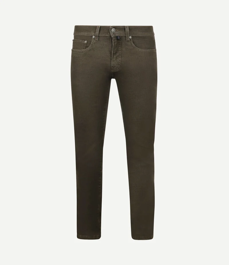 Broek Lyon tapered raw bruin