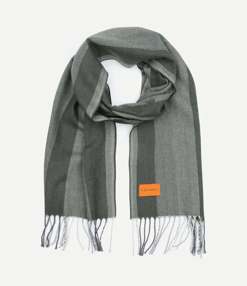 Sjaal softfeel herringbone groen