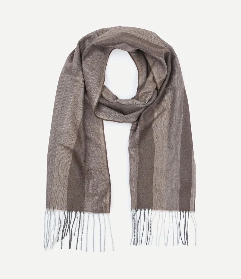 Sjaal softfeel herringbone bruin