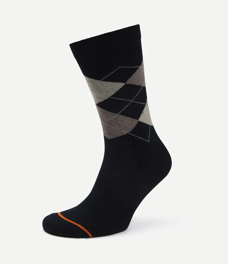 Sokken argyle donkerblauw